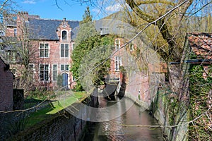 Closeup shot of Groot Begijnhof Leuven in Leuven, Belgium