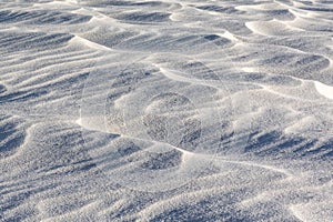 Closeup shot of gypsum sand dunes at White Sands National Park, New Mexico