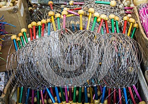 Closeup shot of head massage tool