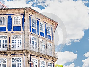 Closeup shot of the historical center in Guimaraes, Portugal