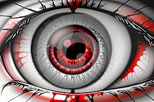 Closeup Shot Human Eye Disorders, Eye Flu, AI Generative