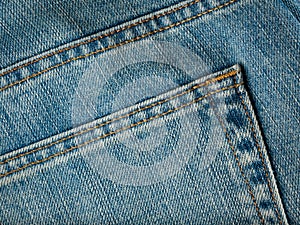Closeup shot of jeans pocket