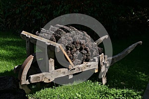 Closeup shot of a limber loaded with wood in Diepenheim, the Netherlands