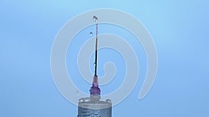 Closeup shot of liquid jet pulsing from injector needle, problems with urination