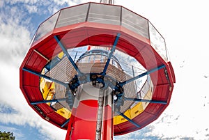 Closeup shot of the Lookout Tower in Legoland, Germany