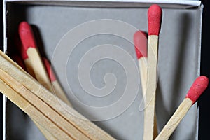 Closeup shot of matchsticks