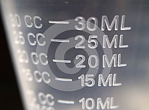 Closeup shot of measuring cup