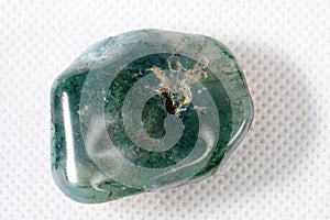 Closeup shot of Moss Agate, a gem made of silicon dioxide