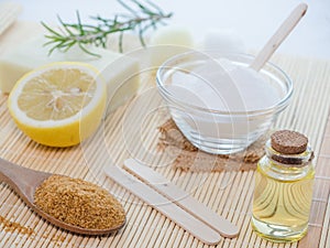 Closeup shot of natural skincare product ingredients