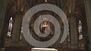 closeup shot of neogothic Mariendom cathedral in Linz, Upper Austria