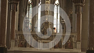 closeup shot of neogothic Mariendom cathedral in Linz, Upper Austria