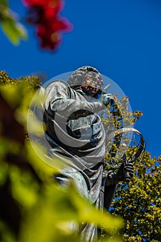 Closeup shot of Nicolaus Copernicus Statue in Torun, Poland