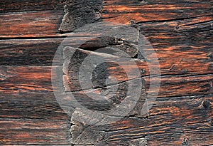 Closeup shot of old wooden beams texture