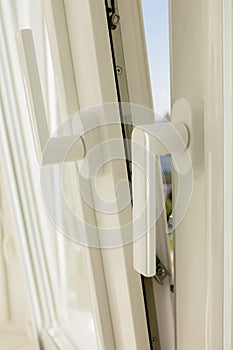 Closeup shot of plastic window with aeration