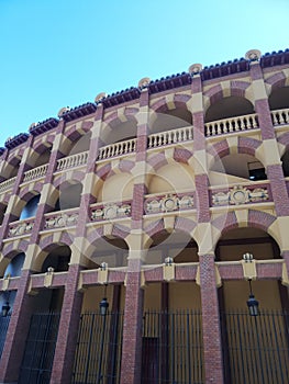 Closeup shot of Plaza de Toros de Zaragoza in Zaragoza, Spain photo