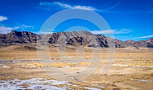 Closeup shot of the Pony Express Trail running through the western desert of Utah