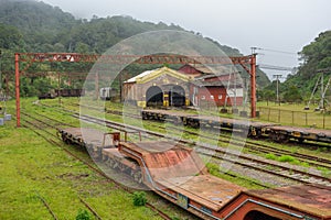 Closeup shot of railroads in Sao Paulo, Brazil