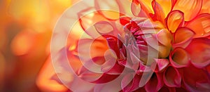 Closeup of a red and orange flower with a blurred background