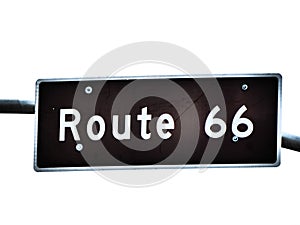 Closeup shot of a road sign "Route 66" in Arizona, USA