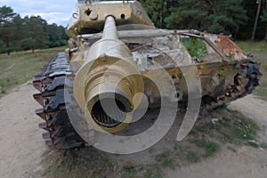 Closeup shot of a rusty old tank