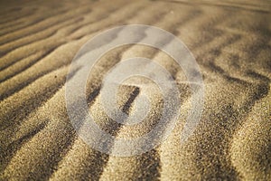 Closeup shot of sand dunes on a desert on Gran Canaria island