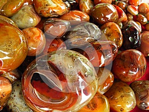 Closeup shot of shiny marbles