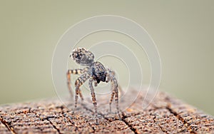 Closeup shot of a spider steed on a stone