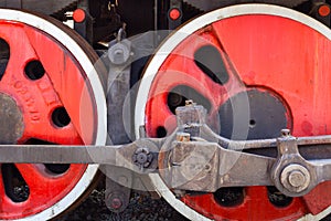Closeup shot for the steam locomotive.