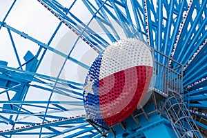 Closeup shot of the Texas flag on the ferries wheel