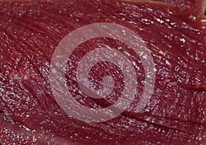 Closeup shot of the texture of a sectioned red muscle