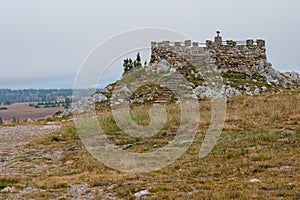 Closeup shot of trail to Libby Flats Observation Tower in Snowy Range Mountains in Wyoming