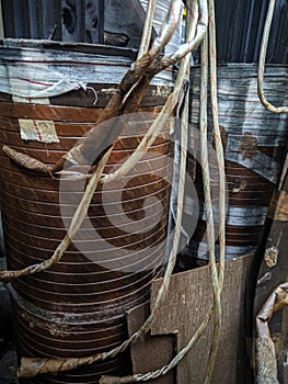 Closeup shot of transformer coil with copper windings