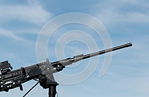 Closeup shot of the turret armaments and gun