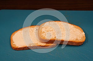 Closeup shot of two loaves of bread on top of each other