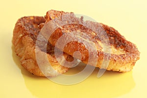 Closeup shot of a typical Spanish dessert Torrijas photo