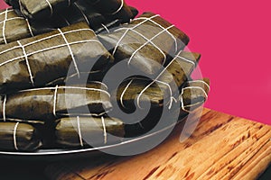 Closeup shot of Venezuelan Hallaca dish photo