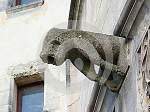 Closeup shot of a wall sculpture of a tiger