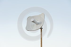 Closeup shot of  wireless antenna of an  internet service provider with a clear sky background