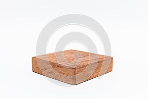 Closeup shot of a wooden chopping board isolated on a white background