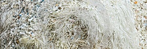 Closeup of shredded paper documents