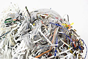 Closeup of shredding paper