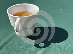 Cup of Moroccan tea on table in Marrakesh