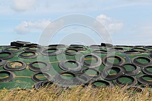 Closeup of a silage storage w