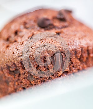 Closeup for single chocolate cupcake