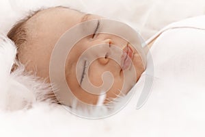 Closeup sleeping baby face