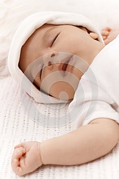 Closeup sleeping infant