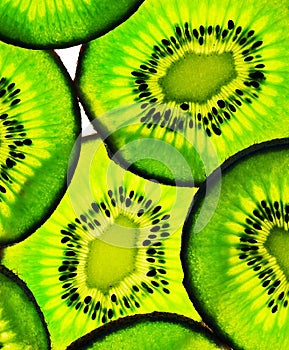 Closeup sliced kiwi
