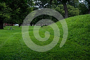 Closeup sloping side of Great Circle Mound Newark Earthworks Ohio