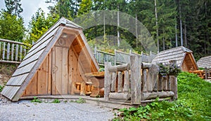 Dettagliato da piccolo di legno cabina sul tipo 