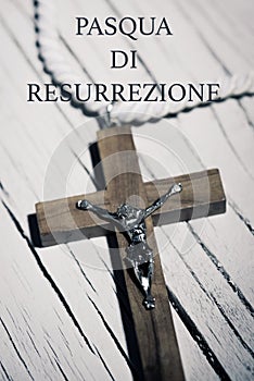 Text pasqua di resurrezione, easter in italian photo